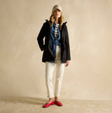 Joules PORTWELL Waterproof Hoodie Raincoat With Adjustable Waist Black