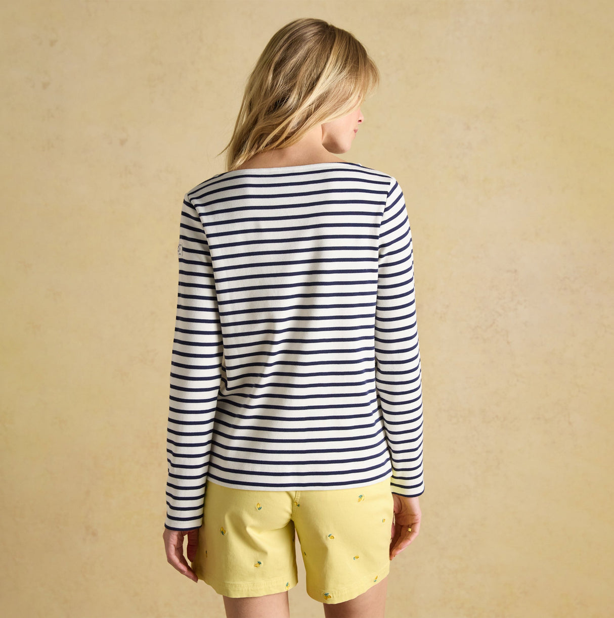 Joules HARBOUR Boat Neck 100% Cotton Breton Top Cream/Navy Stripe