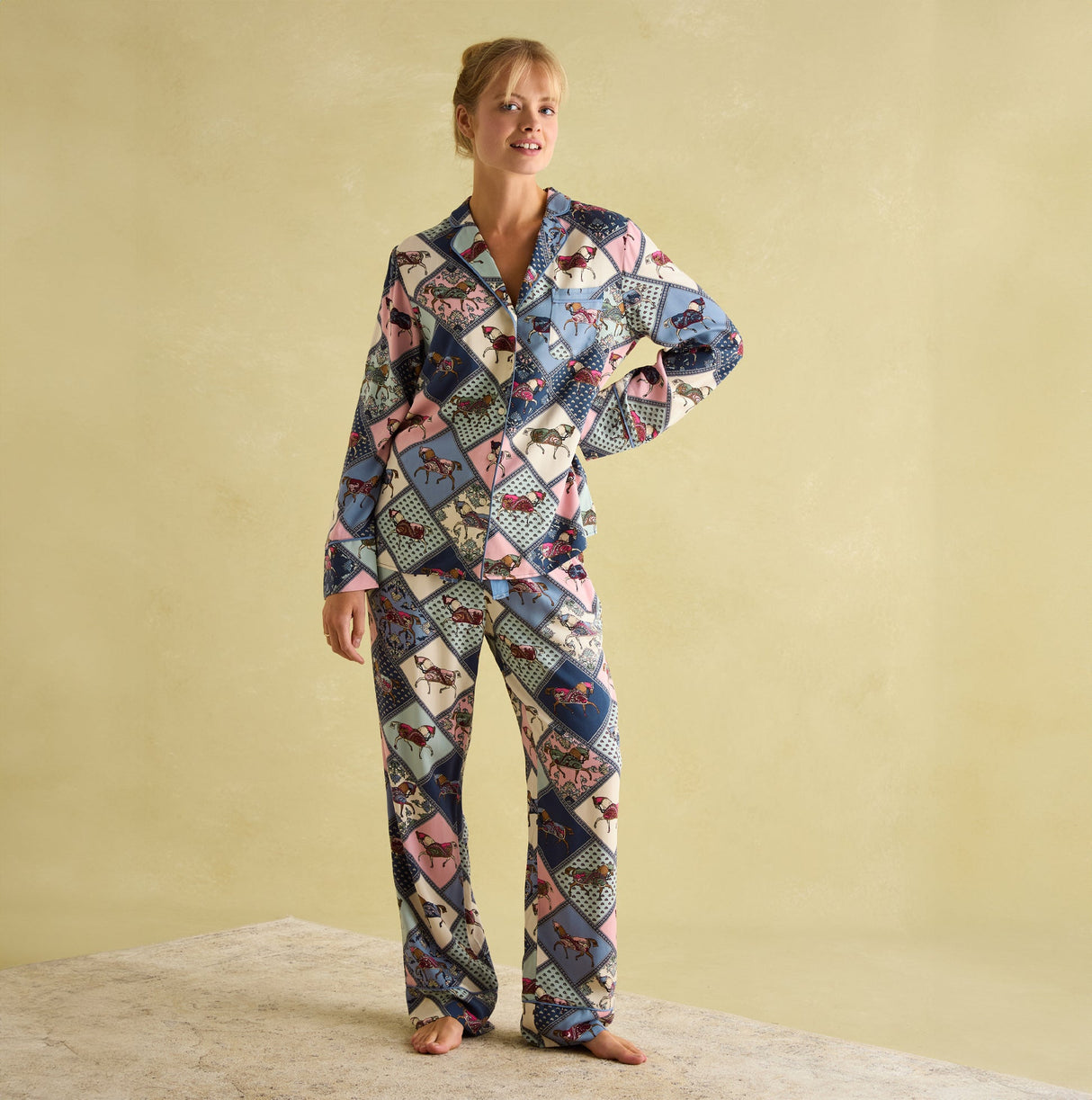 Joules ALMA Womens Pyjama Set Horse Multi