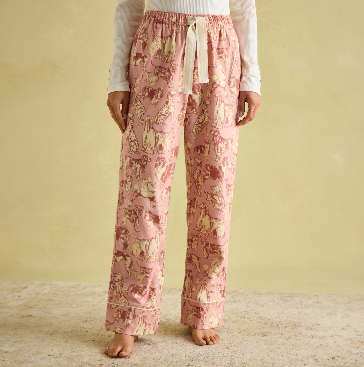 Joules STELLA Womens Pyjama Bottoms Pink Dogs