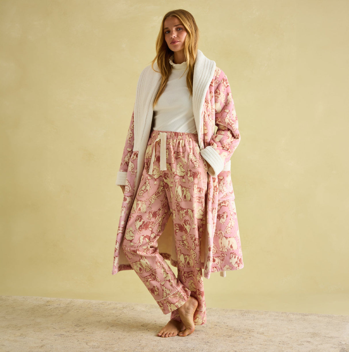 Joules STELLA Womens Pyjama Bottoms Pink Dogs