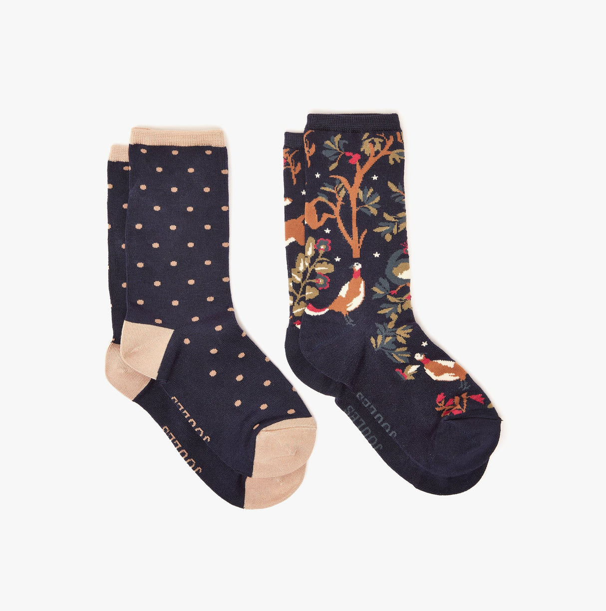 Joules EVERYDAY 2-Pack Womens Socks Navy Wood