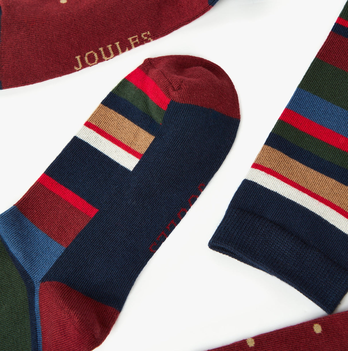 Joules KINGSBURY 2-Pack Mens Socks Stripe Red