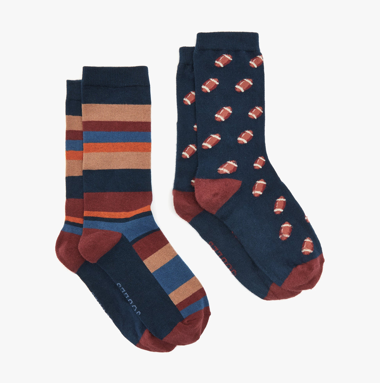 Joules KINGSBURY 2-Pack Mens Socks Navy Burgundy