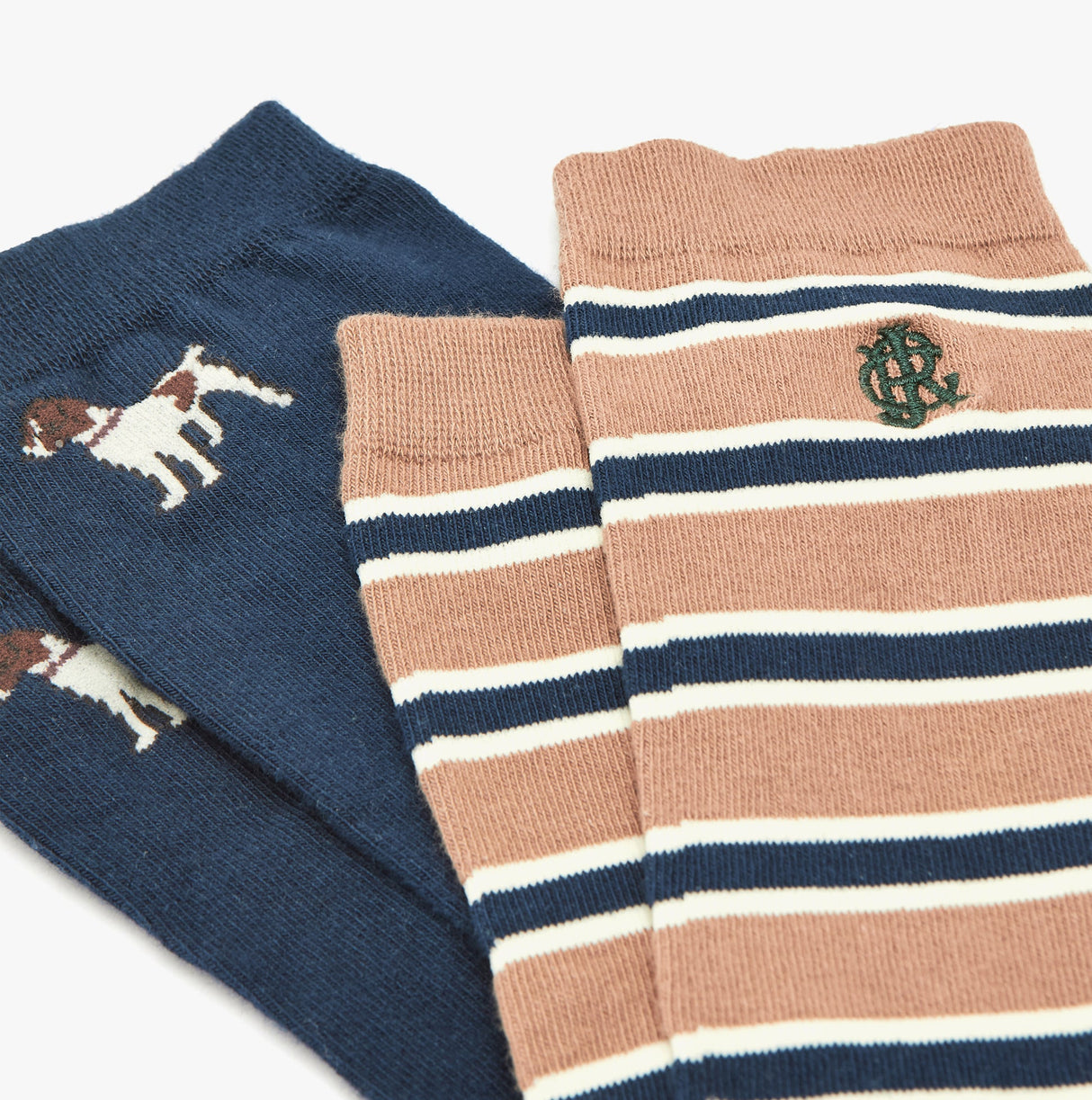 Joules KINGSBURY 2-Pack Mens Socks Navy Camel