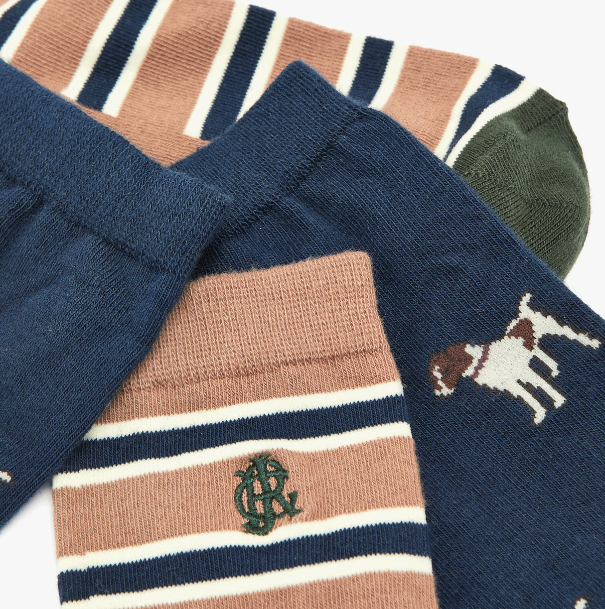 Joules KINGSBURY 2-Pack Mens Socks Navy Camel