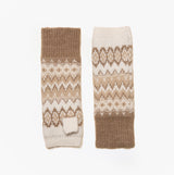 Joules KARA Neutral Fingerless Fairisle Glove Beige