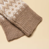 Joules KARA Neutral Fingerless Fairisle Glove Beige
