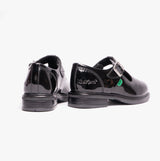 Kickers 116228 LACH T-BAR Girls School Shoes Black Patent