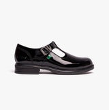 Kickers 116229 LACH T-BAR Girls School Shoes Black Patent