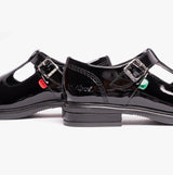 Kickers 116229 LACH T-BAR Girls School Shoes Black Patent