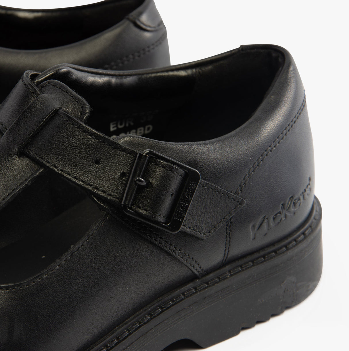 Kickers 117220 FINLEY T BAR Girls School Shoes Black