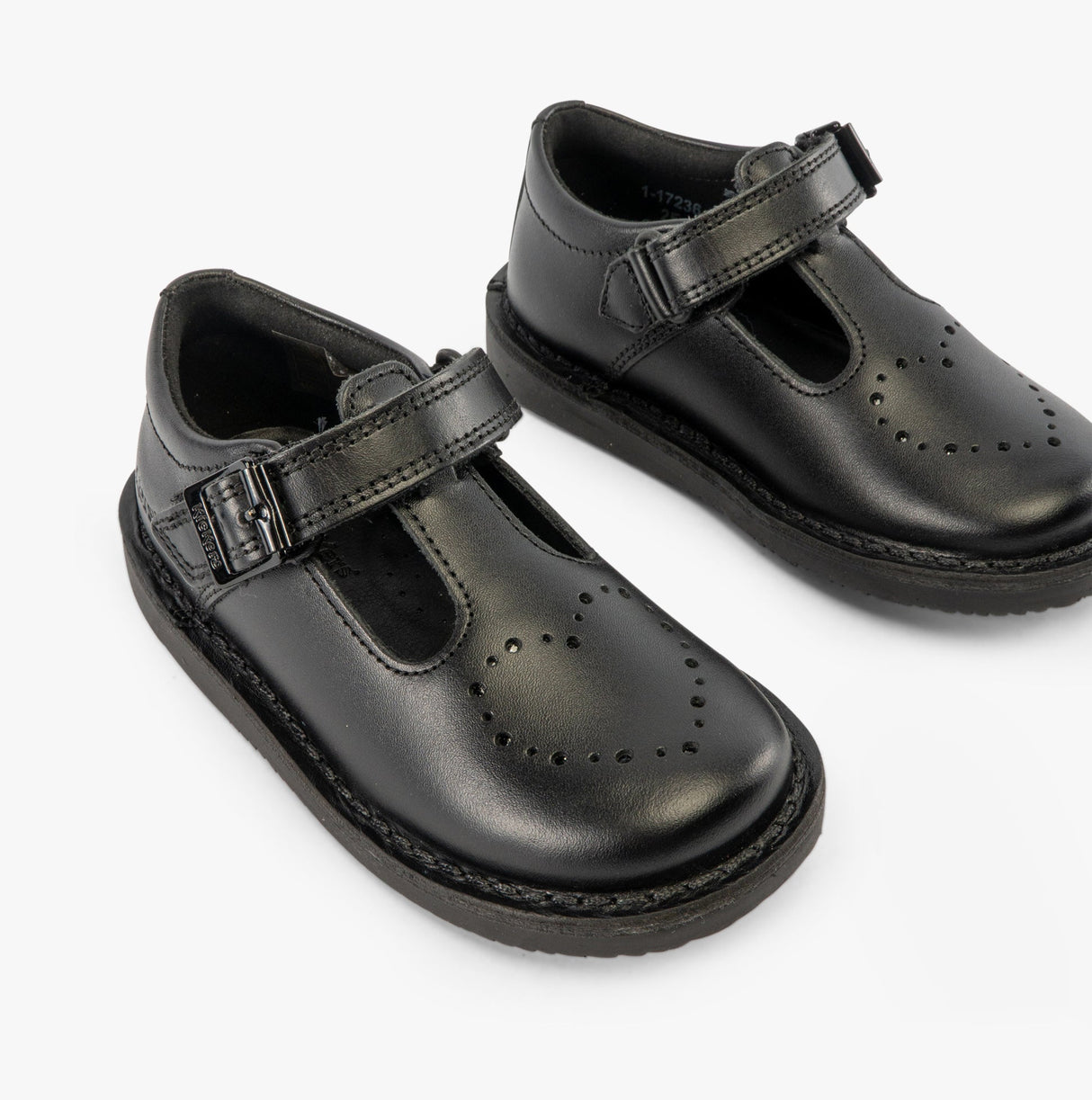 Kickers 117236 KOPI HEART T BAR Infant Girls School Shoes Black