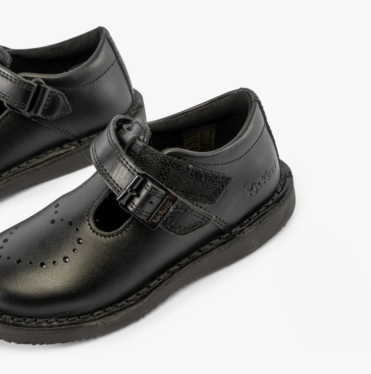 Kickers 117236 KOPI HEART T BAR Infant Girls School Shoes Black