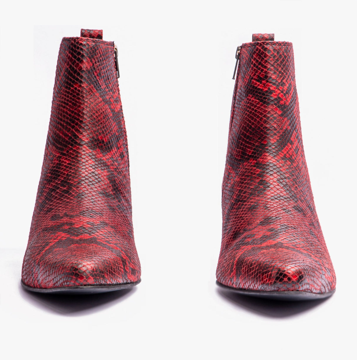 Club Cubano LENNON Mens Cuban Heel Boots Red Snake