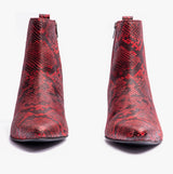 Club Cubano LENNON Mens Cuban Heel Boots Red Snake