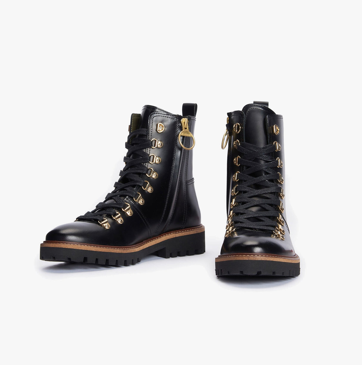 Barbour BLAKE Womens Hiker Boots Black Polido