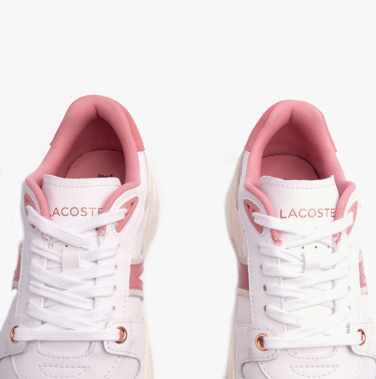 Lacoste L002 EVO 124 1 Womens Trainers White/Light Pink