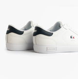 Lacoste POWERCOURT Mens Court Trainers Trainers White/Navy/Red