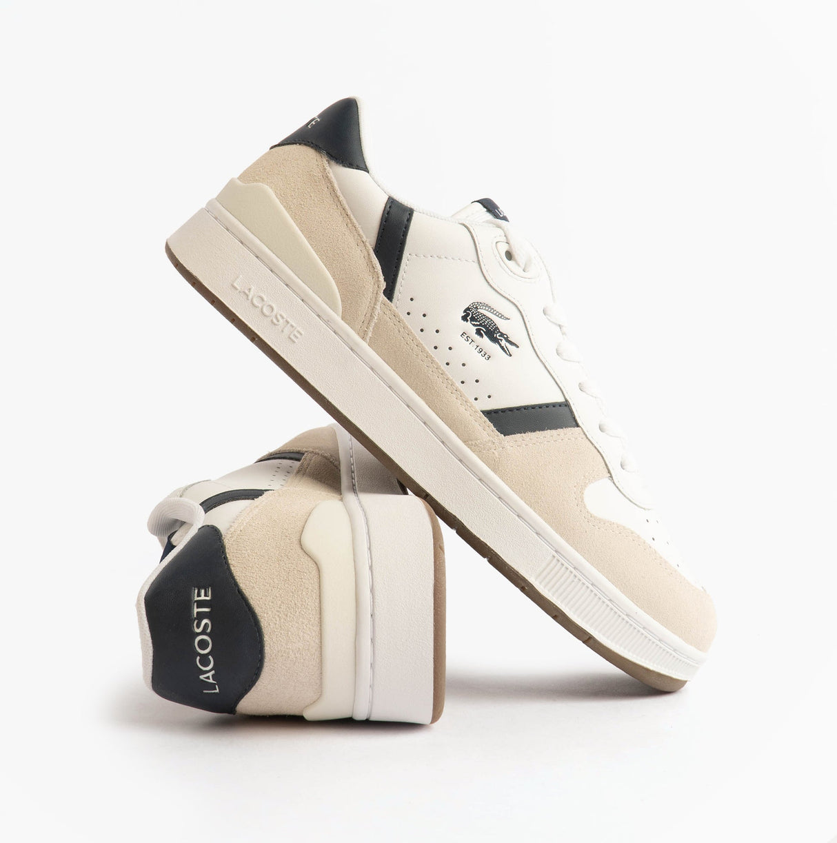 Lacoste T-CLIP SET Mens Court Trainers Trainers White/Navy