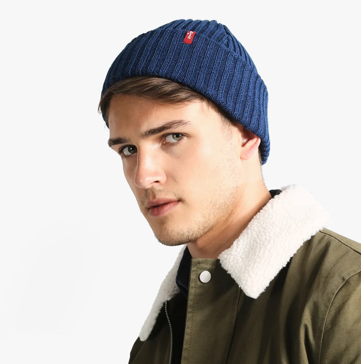 Levi's RIBBED Unisex Beanie Hat Indigo Blue