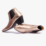 Club Cubano  McCARTNEY Mens Cuban Heel Boots Gold Foil