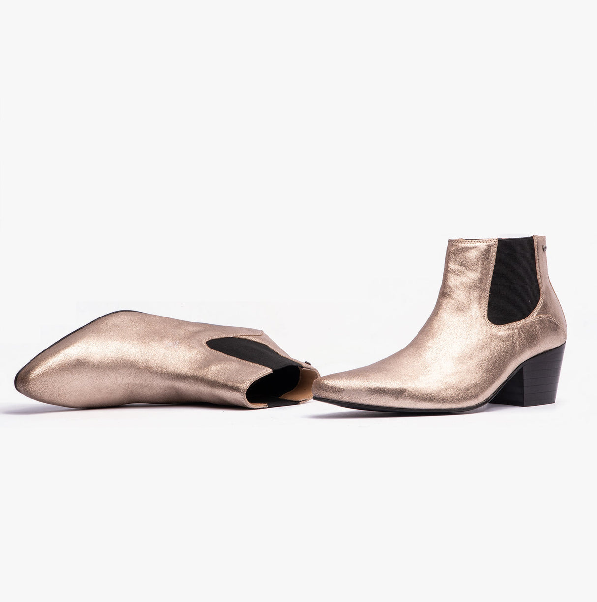 Club Cubano  McCARTNEY Mens Cuban Heel Boots Gold Foil