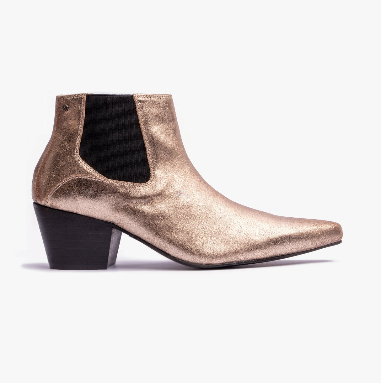 Club Cubano  McCARTNEY Mens Cuban Heel Boots Gold Foil