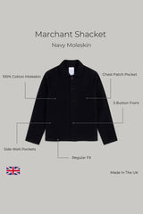 Marchant Jacket  - Navy Moleskin