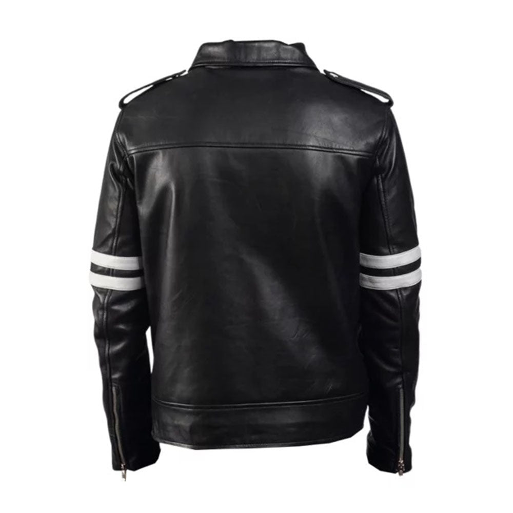 Men's Cafe Racer Leather Jacket | Black