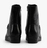 Mod Comfys BERNADETTA Womens Leather Zip Ankle Boots Black