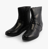 Mod Comfys BERNADETTA Womens Leather Zip Ankle Boots Black