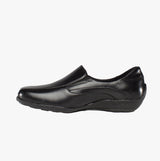 Mod Comfys DAWN Womens Soft Leather Wedge Loafers Black