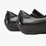 Mod Comfys DAWN Womens Soft Leather Wedge Loafers Black