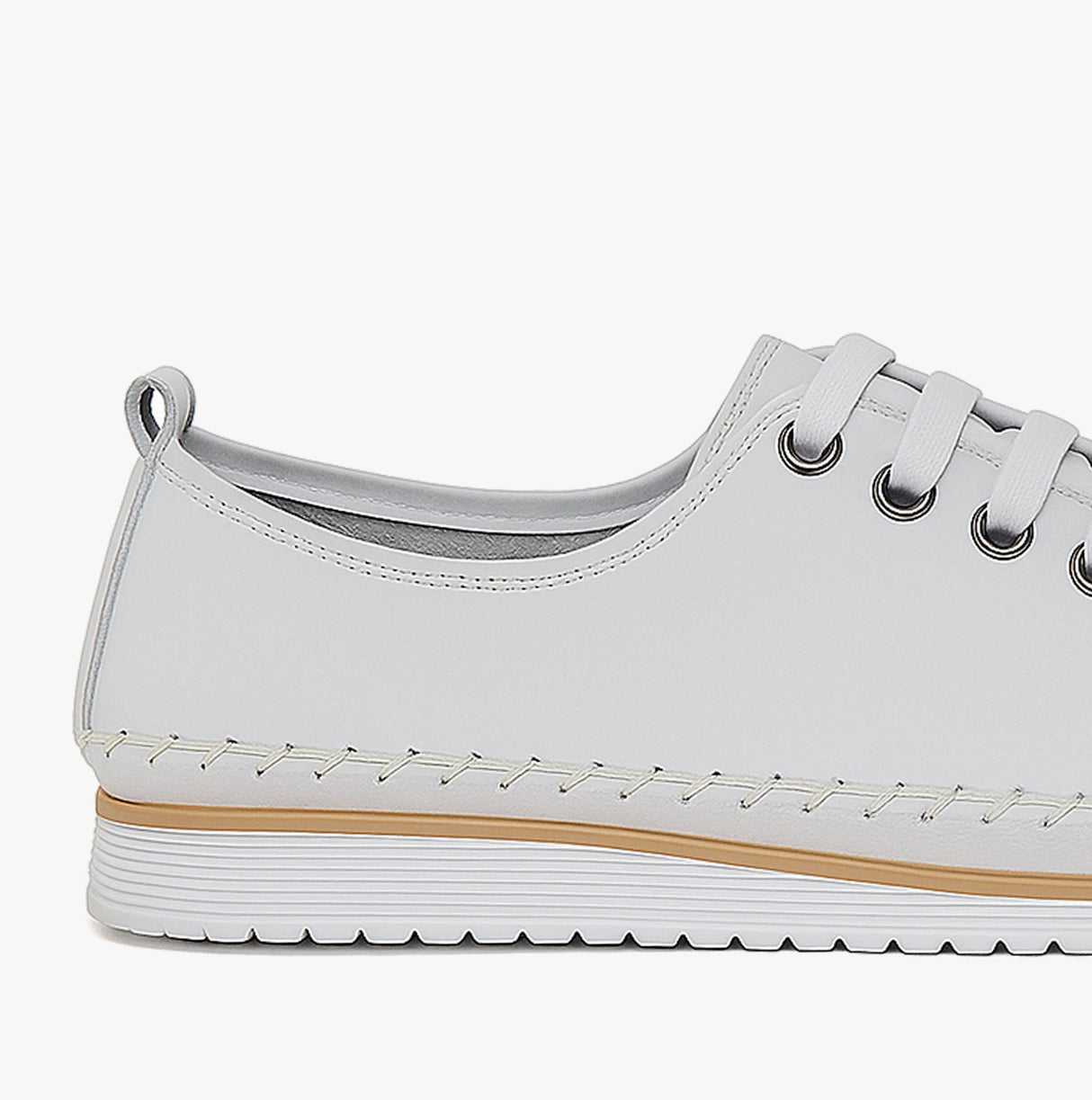 Mod Comfys L988G 5-Eye Lace Womens Leather Shoes White