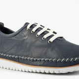 Mod Comfys L988NC Womens Soft Leather Lace-Up Shoes Navy
