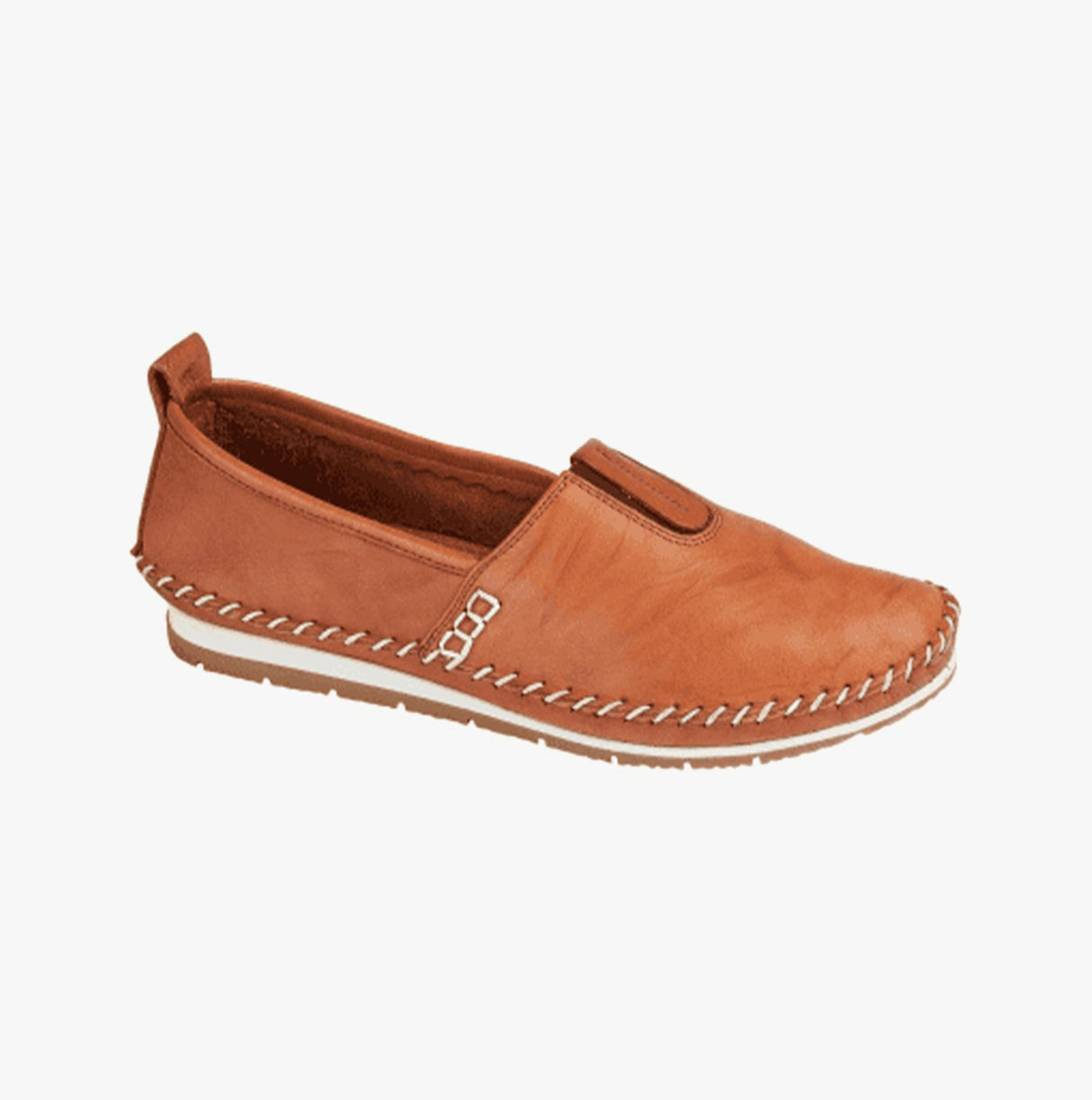 Mod Comfys L990T Womens Soft Leather Slip-On Shoes Tan