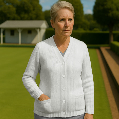 Green Play Ladies Ribbed Cardigan