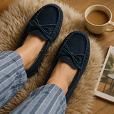 Mokkers LILY Womens Moccasin Slippers Navy