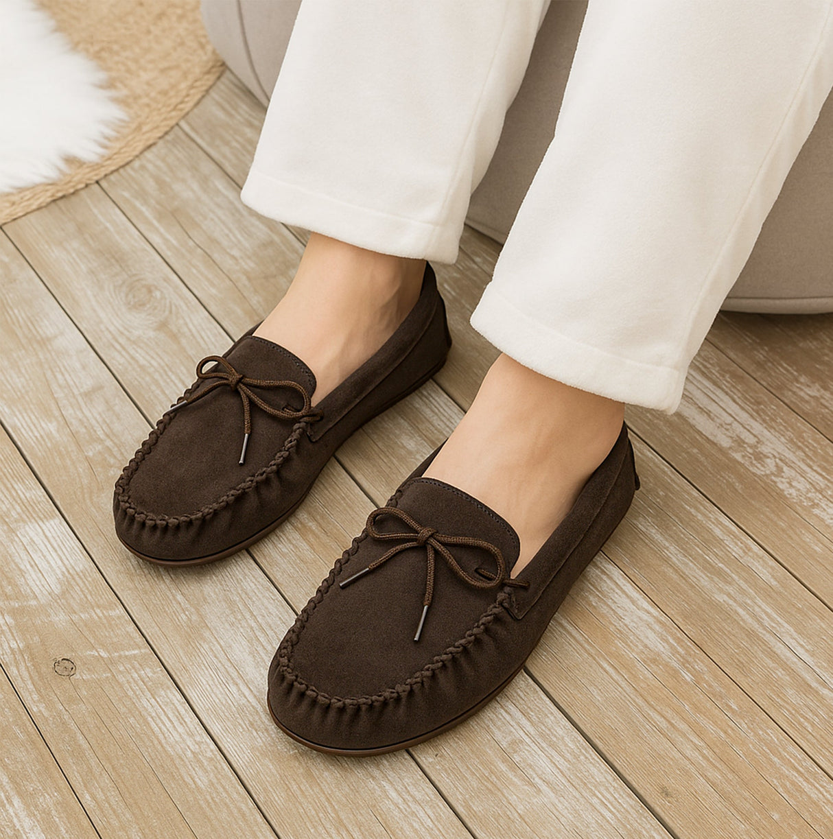 Mokkers BRUCE Mens Moccasin Slippers Dark Brown