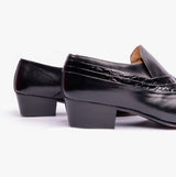 Montecatini PABLO Mens Cuban Heel Reptile Leather Shoes Black