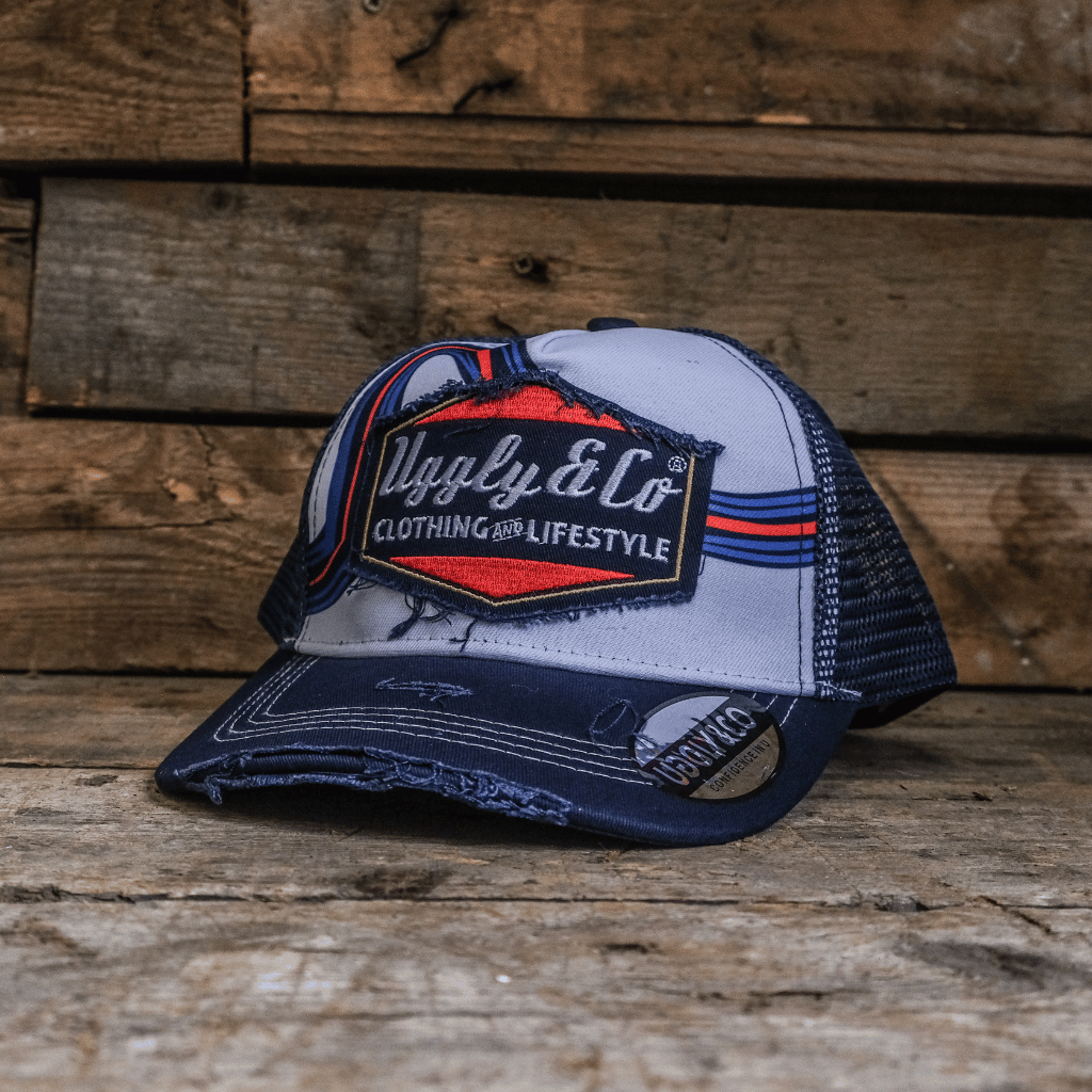Retro Blue & Red Diamond Cap