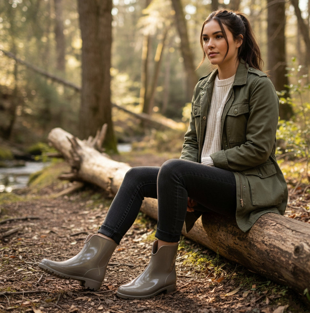 Mud Dogs PAOLA Womens Ankle Wellies Clay