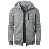 Men's Sports Fitness Casual Jacquard Hooded Jacket Knitted Cardigan