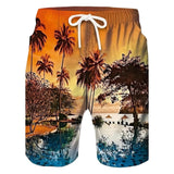 Men's Fashion Beach Coconut Tree Pattern Printed Shorts