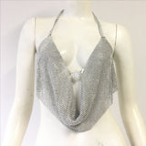 American Hot Top Metal Full Diamond Sexy Chain On Neck Sling