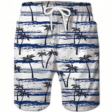 Men's Fashion Beach Coconut Tree Pattern Printed Shorts