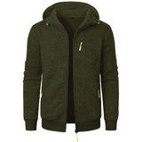 Men's Sports Fitness Casual Jacquard Hooded Jacket Knitted Cardigan