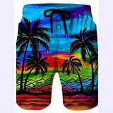 Men's Fashion Beach Coconut Tree Pattern Printed Shorts