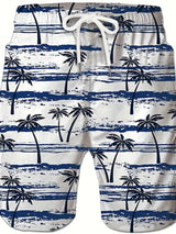 Men's Fashion Beach Coconut Tree Pattern Printed Shorts